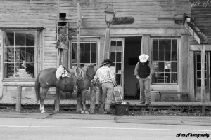 This harkens back to the Old West--only, even though it is in a Living History weekend at Virginia City in Montana--this is an actual scene on can see in many small towns or ranches today.